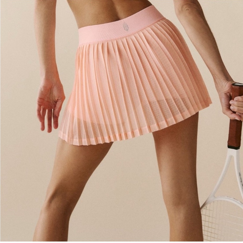 FP Movement Free People FP Women's Rally Ruffle Mini Skirt M/L peach pink new - Picture 2 of 8